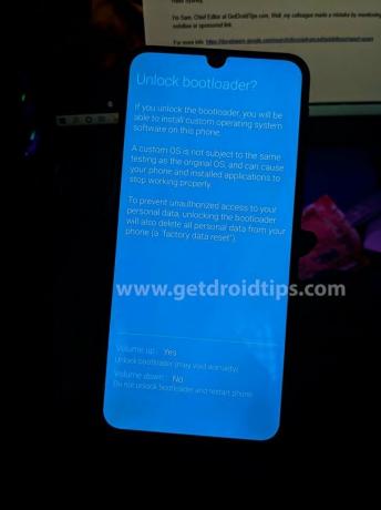 Atbloķējiet izvēlni Bootloader Samsung lejupielādes režīms