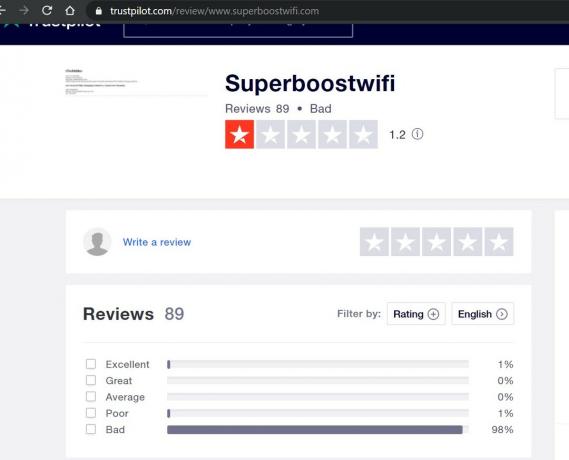 Superboost WiFi Trustpilot anmeldelser