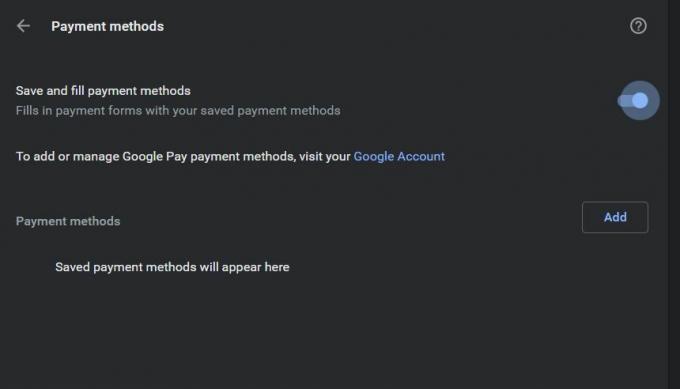 spôsob platby Google Chrome