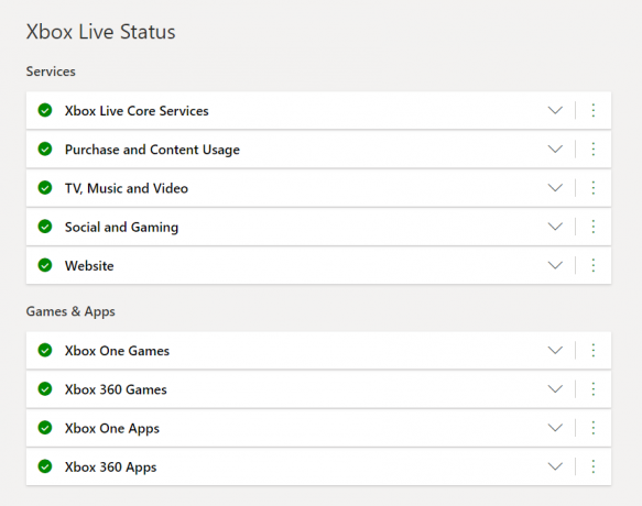 stav služby Xbox Live