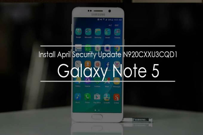 Stáhněte si dubnovou aktualizaci zabezpečení N920CXXU3CQD1 pro Galaxy Note 5 (Nougat)