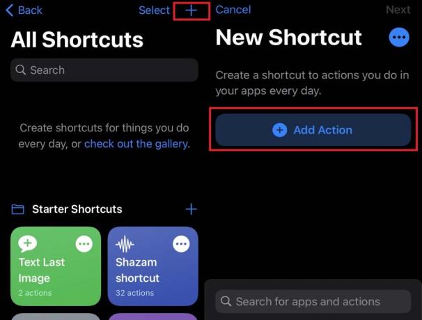 افتح تطبيق Shortcuts على iPhone أو iPad