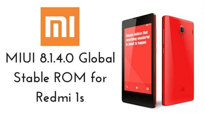 MIUI 8.1.4.0 ROM יציב גלובלי ל- Redmi 1s