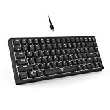 „DREVO Gramr 84 Key“ vaizdas: 75% TKL žaidimų klaviatūra su balta LED apšvietimo USB laidine klaviatūra, rudas jungiklis, juodas