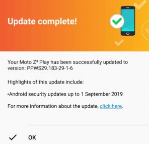 US Moto Z3 Play dostává opravnou aktualizaci září 2019: PPWS29.183-29-1-6