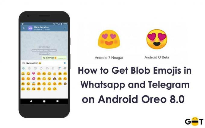 Een gids om blob Emoji's te krijgen in Whatsapp en Telegram op Android Oreo