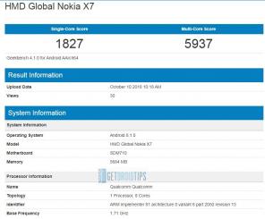 Nokia X7 в листинге GeekBench раскрывает многообещающие характеристики до его выпуска