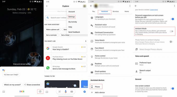 Activeer Google Assistant Ambient Mode
