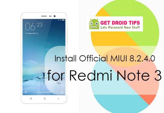 Загрузите и установите глобальную стабильную прошивку MIUI 8.2.4.0 для Redmi Note 3