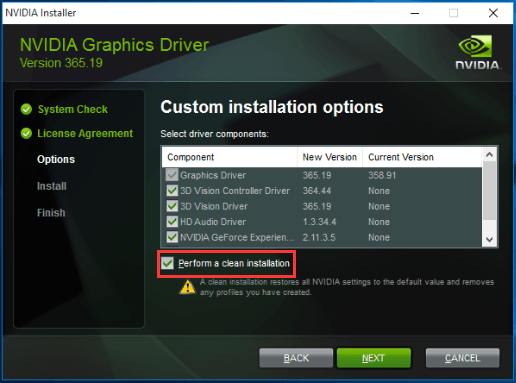 NVIDIA Installer Fehler fehlgeschlagen