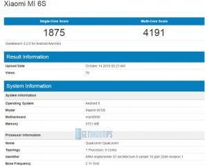 Jaunākais Xiaomi Mi 6S GeekBench saraksts atklāj pārsteigumu