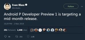 Дата на издаване на Android P: Преглед на разработчика, излизащ на 14 март
