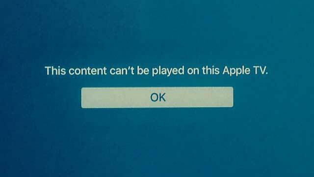 फिक्स: यह सामग्री इस Apple टीवी त्रुटि पर नहीं खेली जा सकती