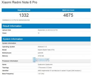 Xiaomi Redmi Note 6 Pro GeekBench Λεπτομέρειες αποκαλύπτει τις προδιαγραφές της συσκευής