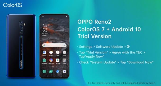 Oppo Reno 2 için ColorOS 7 beta