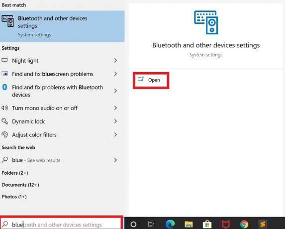 Abra as configurações do Bluetooth, Windows PC