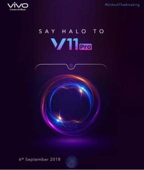 תאריך ההשקה של Vivo V11 Pro ההודי מגלה באופן רשמי: טיפות חריץ וטביעות אצבע UD הם נקודות השיא