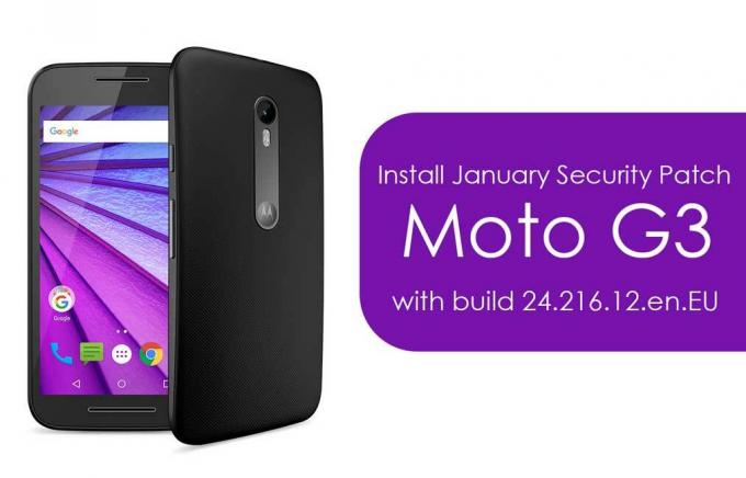 24.216.12.en derlemesiyle Ocak Güvenlik Yaması Moto G3'ü yükleyin. AB