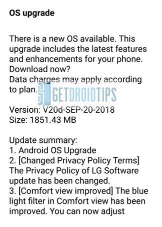 Android 8.0 Oreo per LG V20 è ora disponibile con la build H99020D