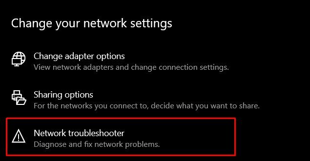 risoluzione dei problemi di rete Windows 10