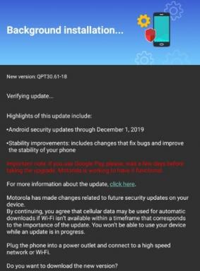 Aktualizace Motorola One Power pro Android 10 Beta začíná fungovat: QPT30.52-2