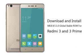 Stáhnout Nainstalovat MIUI 8.5.1.0 Global Stable ROM pro Redmi 3 a 3 Prime