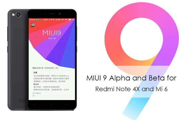 MIUI 9 Alpha és Beta a Redmi Note 4X és Mi 6 esetén