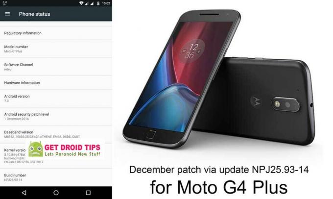 Parche de diciembre a través de la actualización NPJ25.93-14 para Moto G4 Plus