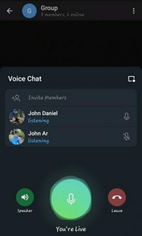 Průvodce zahájením a připojením k živému hlasovému chatu na telegramu