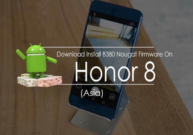 Atsisiųskite „Honor 8“ (Azija) „B380 Nougat“ programinės įrangos įdiegimą.