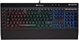 Obrázok Membránová herná klávesnica Corsair K55 RGB (6 programovateľných makro kláves, 3-zónové podsvietenie RGB, ovládanie multimédií, rozloženie pre Veľkú Britániu) - čierna
