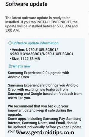 هاتف Galaxy Note 8 مفتوح بنظام Android Oreo