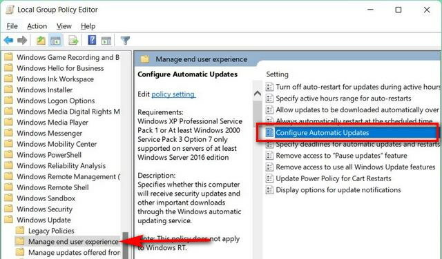 Comment arrêter les mises à jour automatiques sur Windows 11