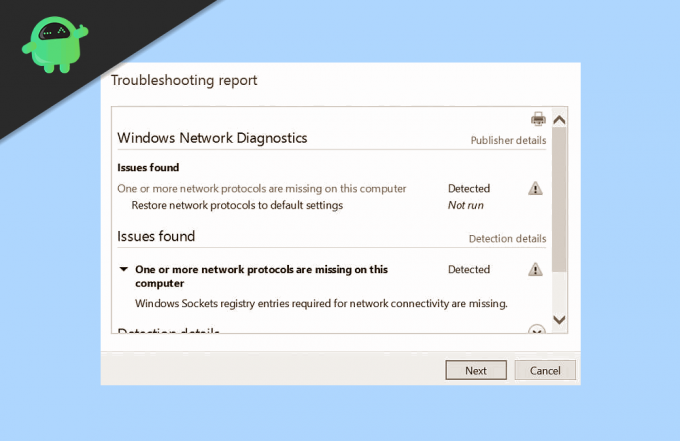 Sådan løses netværksprotokoller, der mangler fejl i Windows 10