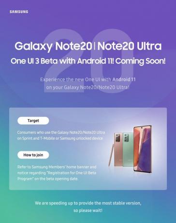 Galaxy Note20 sērijas Beta Banner Sprint T-Mobile