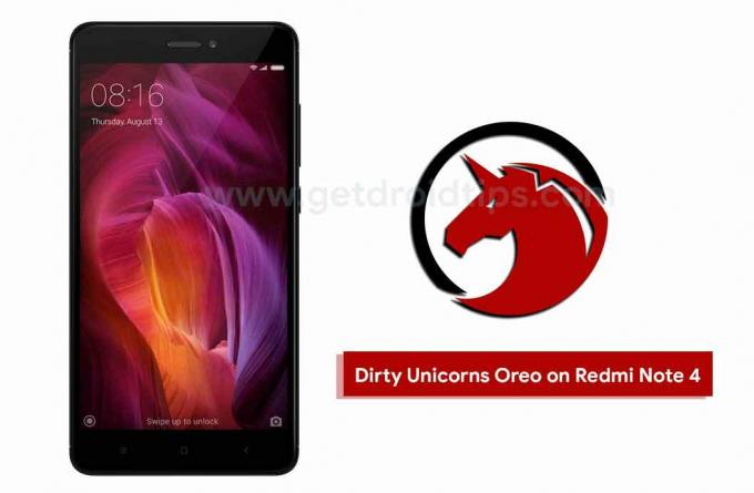 Descărcați și instalați Dirty Unicorns Oreo ROM pe Redmi Note 4 [Android 8.1]