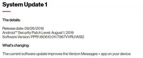 Verizon Galaxy Tab S6 vastaanottaa ensimmäisen ohjelmistopäivityksen: T867VVRU1ASI2