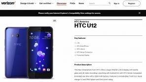 HTC U12 vermeld op de Verizon-website met specificaties