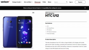 Verizon web sitesinde teknik özelliklerle listelenen HTC U12