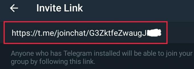 Enlace de invitación de grupo de Telegram