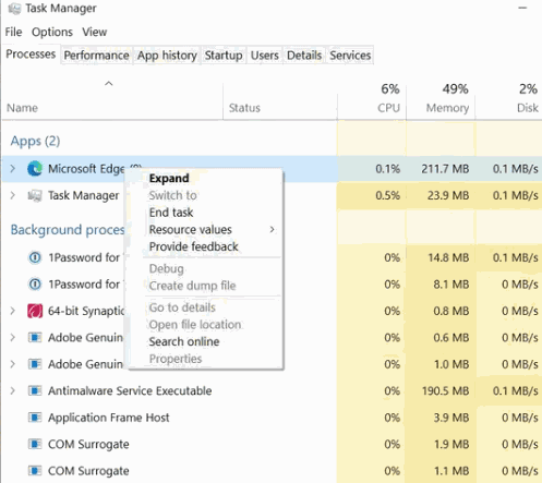 Corrigir problemas de tela preta do Microsoft Edge no Windows 10