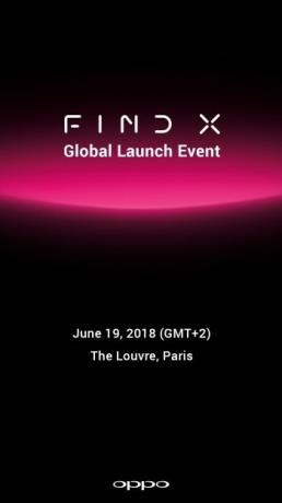 Oppo Find X global lanceringsplakat
