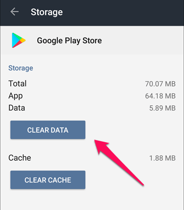 törölje a gyorsítótár adatait a Google Play áruházból