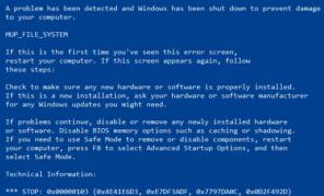 תקן שגיאת מסך כחול ב- Mup_File_System ב- Windows 10