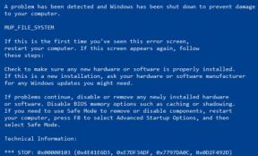 Fix Mup_File_System Blue Screen Error på Windows 10