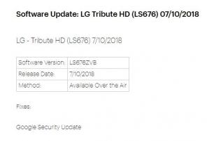 Ενημέρωση ενημέρωσης κώδικα ασφαλείας LS676ZVB για Sprint LG Tribute HD