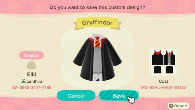 Animal Crossing New Horizons: Codes For Harry Potter Outfits