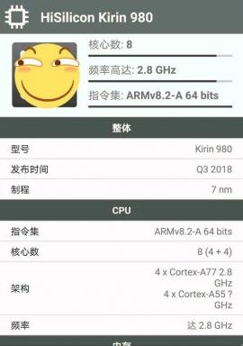 Huawei Kirin 980 Komplette specifikationer lækket