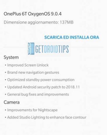 OnePlus 6T OxygenOS 9.0.4