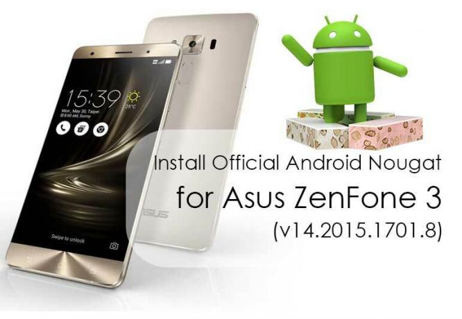 התקן את Android Nougat הרשמי עבור Asus ZenFone 3 (v14.2015.1701.8)